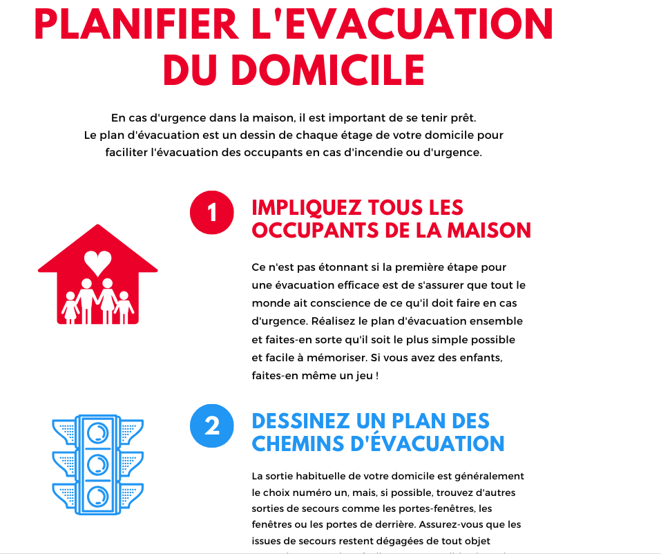 poster planifier l'évacuation du domicile